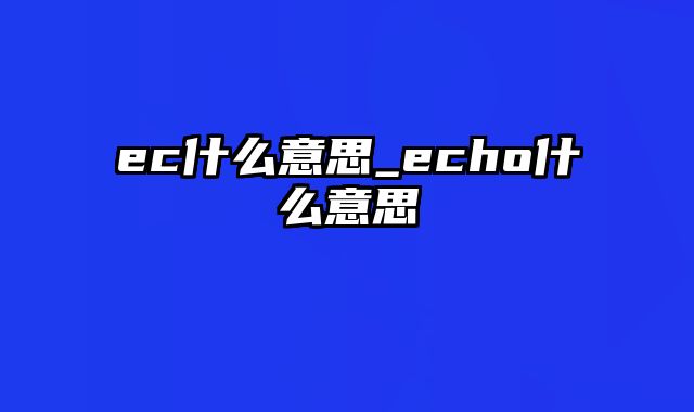 ec什么意思_echo什么意思