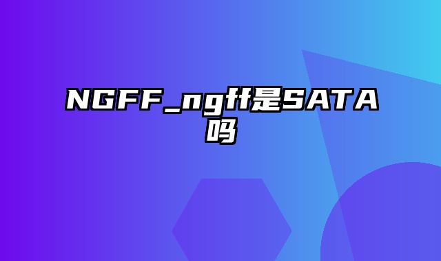 NGFF_ngff是SATA吗