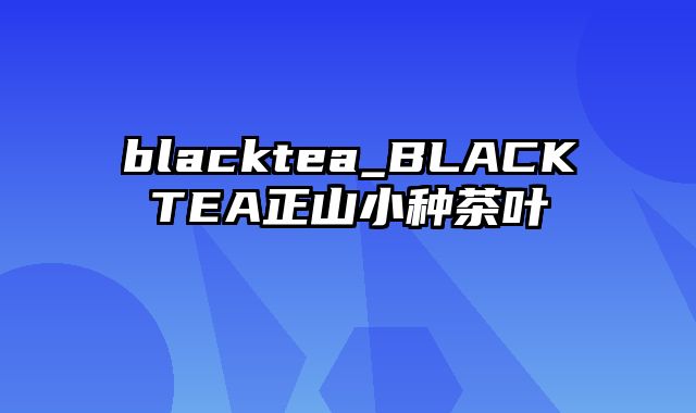 blacktea_BLACKTEA正山小种茶叶